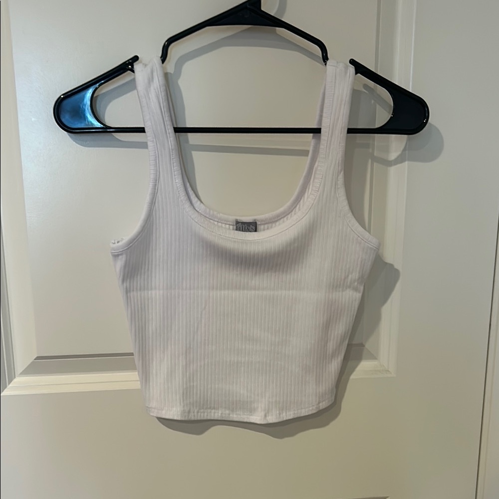 Tilly's White Ribbed Tank Top